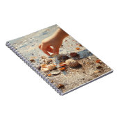 Hand Picking Seashells Beach Notebook Notitieboek (Rechterzijde)