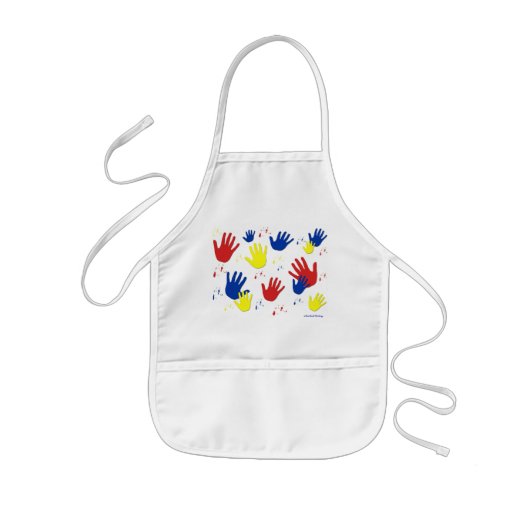 Hand Print Child's Apron Kinder Schort (Voorkant)