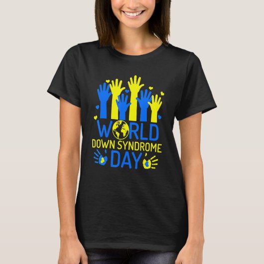 Hand Print Socks World Down Syndrome Awareness Day T-shirt (Voorkant)