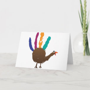 Hand Print Turkey Feestdagen Kaart