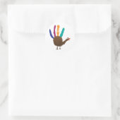 Hand Print Turkey Ronde Sticker (Tas)