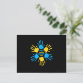Hand Print World Down Syndrome Day T Shirt Women K Briefkaart (Staand voorkant)