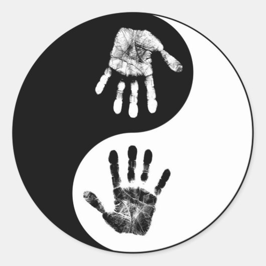 Hand Print-Yin-Yang.jpg Ronde Sticker (Voorkant)