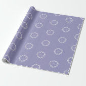 Hand Printen Periwinkle Kerstmis Holly Wreater Cadeaupapier (Uitgerold)
