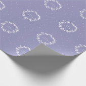 Hand Printen Periwinkle Kerstmis Holly Wreater Cadeaupapier (Hoek)