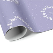 Hand Printen Periwinkle Kerstmis Holly Wreater Cadeaupapier (Rol Hoek)