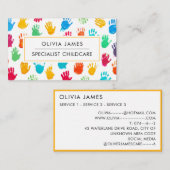 Hand prints Babysitter Kinderopvang Kinderopvang N Visitekaartje (Voorkant / Achterkant)