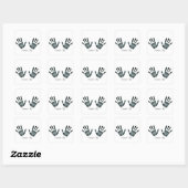 Hand Prints vierkante Stickers (Vel)