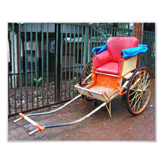 Hand Pulled Rickshaw in Kolkata (Calcutta), India Foto Afdruk (Voorkant)