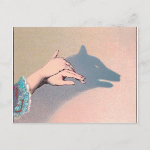 Hand Puppets Wolf Victoriaans  Chiaroscuro Briefkaart