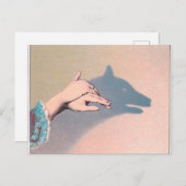 Hand Puppets Wolf Victoriaans  Chiaroscuro Briefkaart (Voorkant / Achterkant)