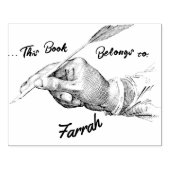 Hand Quill Schrijfnaam | Inktstempel voor eigendom Rubberstempel (Afrduk)