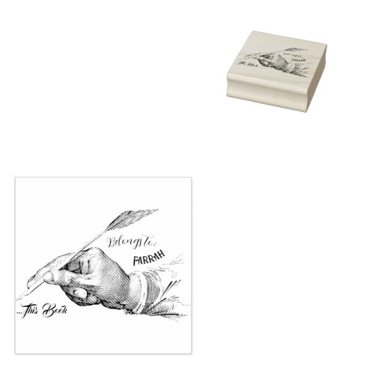 Hand Quill Writing | Eigendom Ink Stamp Rubberstempel (Gestempeld)