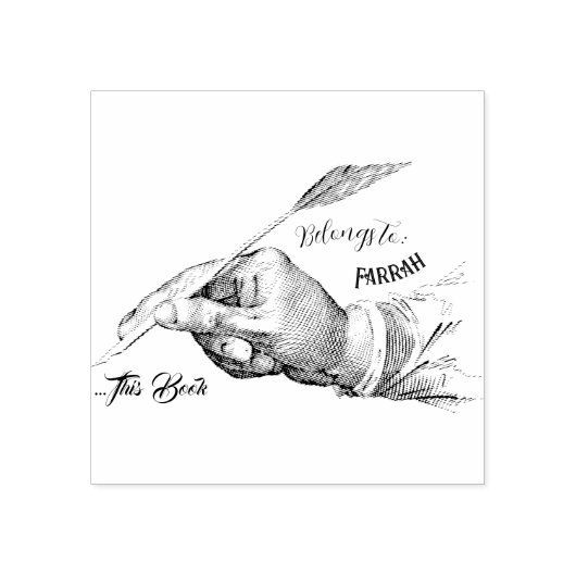 Hand Quill Writing | Eigendom Ink Stamp Rubberstempel (Afrduk)