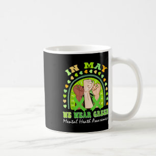 Hand Rainbow in mei Draag ik groen voor geestelijk Koffiemok