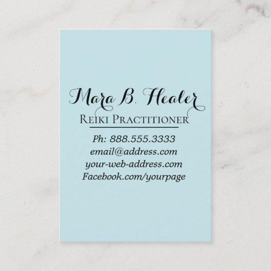 *~* Hand Rays of Light Energy Heal Visitekaartje (Achterkant)