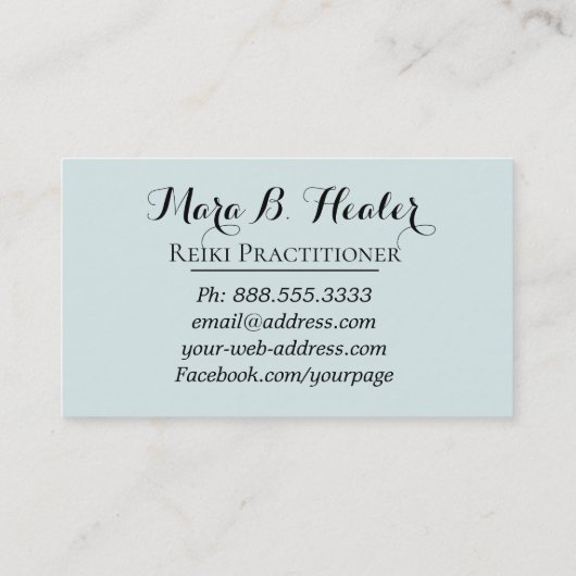 *~* Hand Rays of Light Energy Healer Visitekaartje (Achterkant)