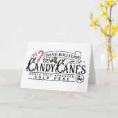 Hand Rolled Candy Canes Kaart (Gele Bloem)