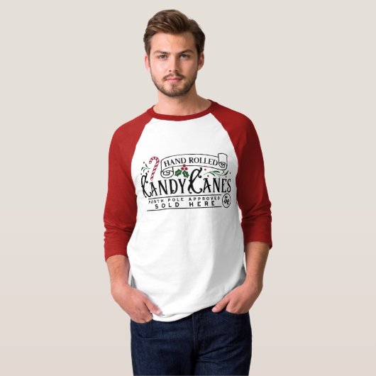 Hand Rolled Candy Canes Mannen T-shirt (Voorkant volledig)
