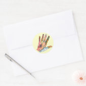 Hand Ronde Sticker (Envelop)