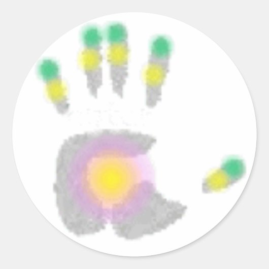 Hand Ronde Sticker (Voorkant)