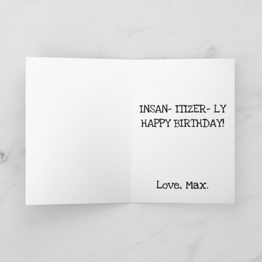 Hand Sanitizer Alcohol Funny Verjaardag Kaart (Binnen)