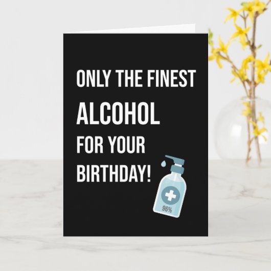 Hand Sanitizer Alcohol Funny Verjaardag Kaart (Gele Bloem)