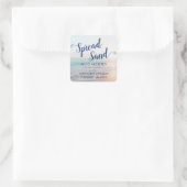 Hand Sanitizer Beach Wedding Favor Vierkante Sticker (Tas)