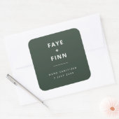 Hand Sanitizer | Groene Covid Scandi Modern Weddin Vierkante Sticker (Envelop)