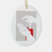 Hand Sanitizer Monoline Keramisch Ornament (Rechts)