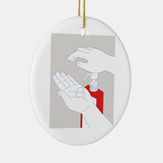 Hand Sanitizer Monoline Keramisch Ornament (Rechts)