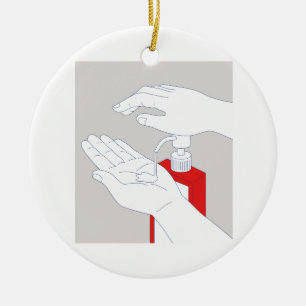 Hand Sanitizer Monoline Keramisch Ornament