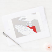 Hand Sanitizer Monoline Rechthoekige Sticker (Envelop)
