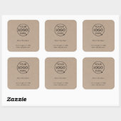 Hand Sanitizer | Rustic Kraft Business Logo Vierkante Sticker (Vel)