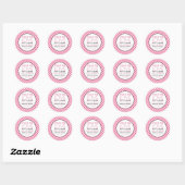 Hand Sanitizer Spread Liefde Roze Gingham Bruiloft Ronde Sticker (Vel)