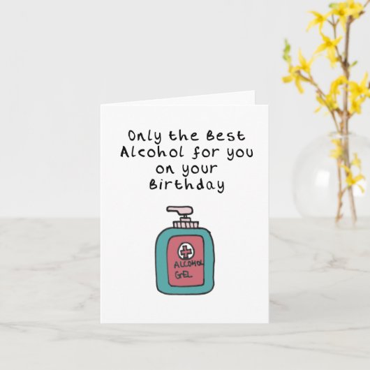 Hand sanitizer Verjaardagskaart Kaart (Gele Bloem)