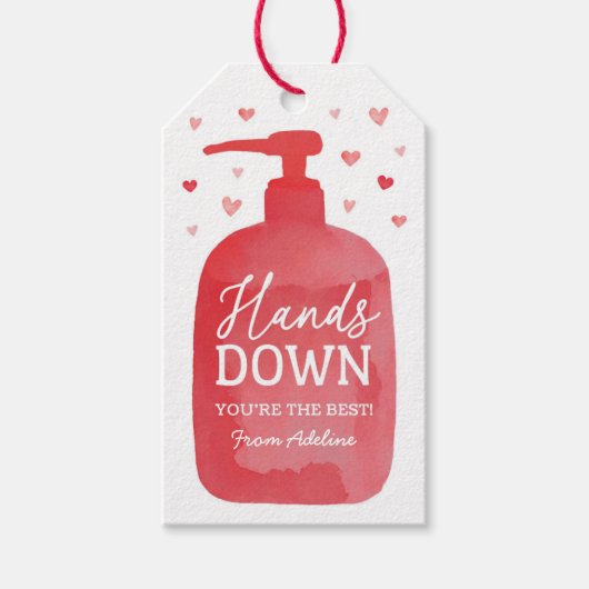 Hand Sanitizer Zeep Kinder Valentijnsdag Cadeaulabel (Voorkant)