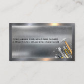 Hand Saw City Logo | Bouwpersoneel | Staal Visitekaartje (Achterkant)