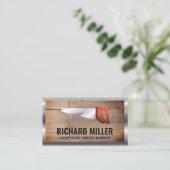 Hand Saw | Houten planken | Carpenter Visitekaartje (Staand voorkant)