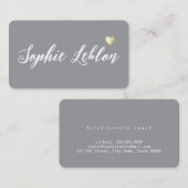 Hand Schetste Naam met Hart Grijs Visitekaartje (Voorkant / Achterkant)