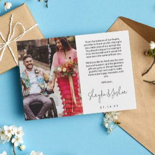 Hand-schrijf de Foto van het Manuscript Wedding Da Bedankkaart