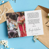 Hand-schrijf de Foto van het Manuscript Wedding Da Bedankkaart