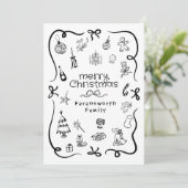 Hand Schrijf Vrolijke Kerst Kaart (Staand voorkant)