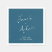 Hand schrijven Blauwgroen Blauw Eigenzinnig Modern Servet (Voorkant)