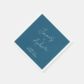 Hand schrijven Blauwgroen Blauw Eigenzinnig Modern Servet (Hoek)