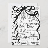 Hand schrijven kerst diner uitnodiging (Voorkant)