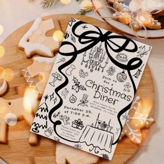 Hand schrijven kerst diner uitnodiging