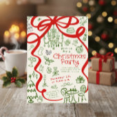 Hand schrijven kerstfeest uitnodiging