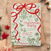 Hand schrijven kerstfeest uitnodiging