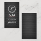 Hand Script Dark Wood Hair Stylist Visitekaartje (Voorkant / Achterkant)